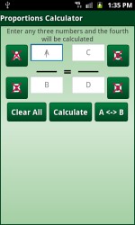 Proportions Calculator main screen